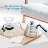  Ấm cổ ngỗng pha cà phê Hario V60 drip kettle Buono VKBR-100-HSV 600ml (Bạc) 