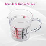  Ca đong chia vạch thủy tinh chịu nhiệt HARIO 200ml (có quai cầm, dùng được lò vi sóng) làm bếp, pha chế - Measure Cup Wide CMJW-200 