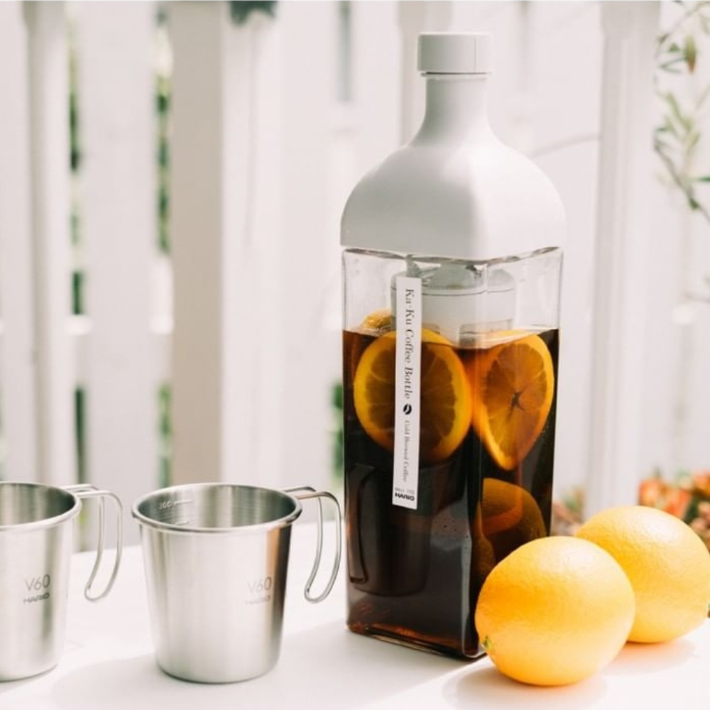  Bình pha cà phê cold brew Hario Ka-Ku coffee bottle KAC-110-PGR 1L (thân vuông) 