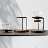  Phễu V60 thủy tinh pha cà phê Hario heat-resistant glass dripper walnut wood series VDG-02-WN 
