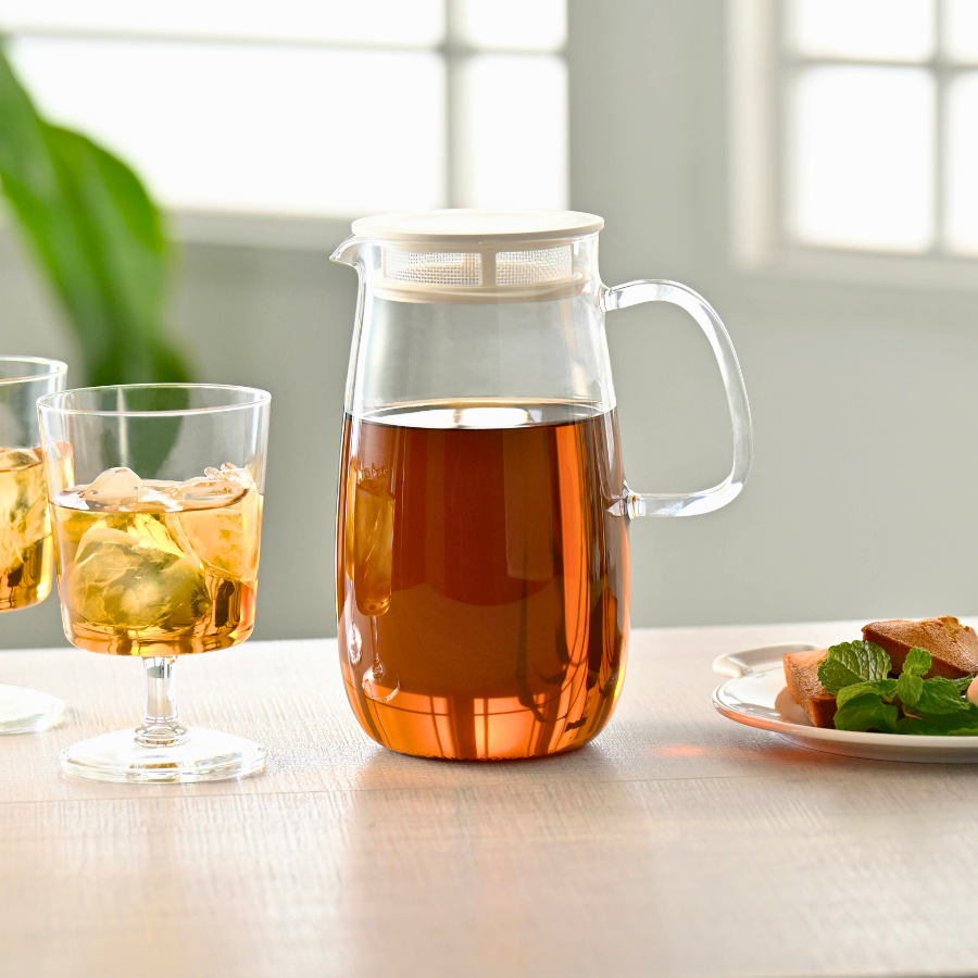  Bình trà thủy tinh chịu nhiệt nắp lưới lọc Hario Mugichan Barley Tea Pot XMP-1000-DGR 1L 