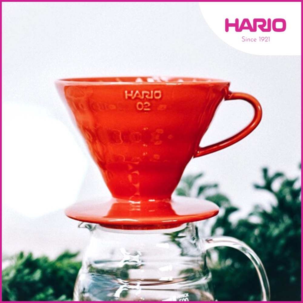  Phễu sứ pha cà phê Hario V60 (size 02, Đỏ) - V60 Coffee Dripper 02 Ceramic / Red VDCR-02-R 