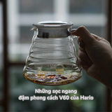  Bình server đựng cà phê Hario V60 glass server XGSR-60-TB bằng thủy tinh - Size 02 - 600ml 