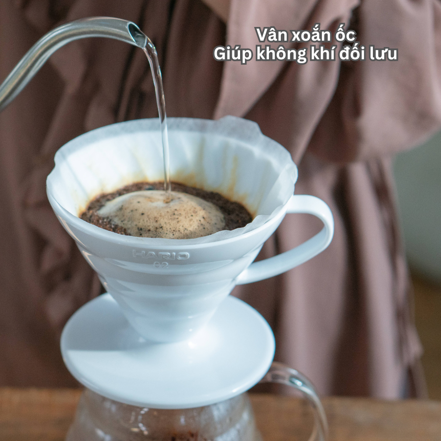  Phễu V60 pha cà phê Hario V60 Coffee Dripper VDR-02 size 02 (phễu nhựa, 2 màu) 