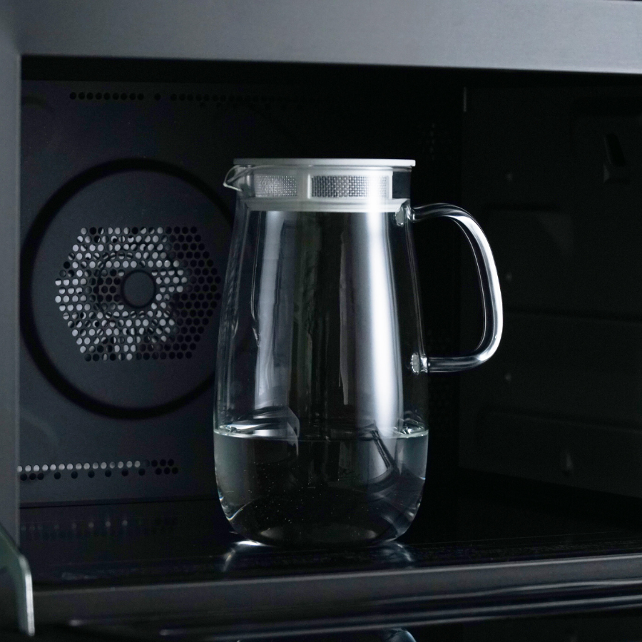  Bình trà thủy tinh chịu nhiệt nắp lưới lọc Hario Mugichan Barley Tea Pot XMP-1000-DGR 1L 