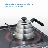  Ấm cổ ngỗng pha cà phê Hario V60 drip kettle Buono VKBR-100-HSV 600ml (Bạc) 
