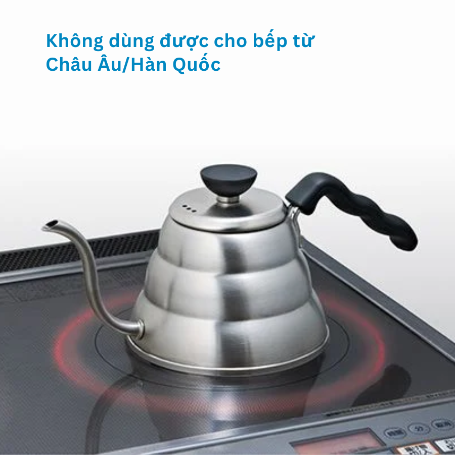  Ấm cổ ngỗng pha cà phê Hario V60 drip kettle Buono VKBR-100-HSV 600ml (Bạc) 