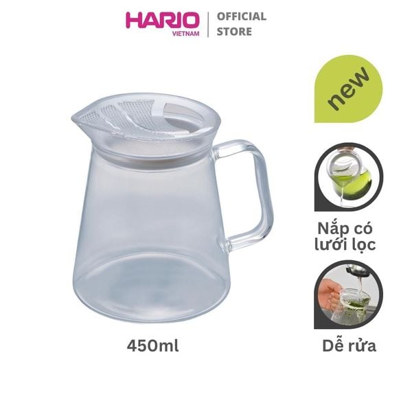  Bình trà thủy tinh Hario 450ml nắp có lưới lọc trong suốt – Tea pot clear FNC-45-T 