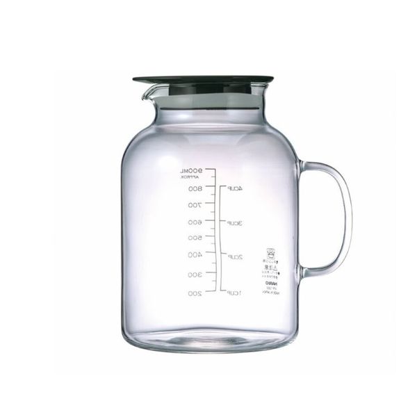 Bình detox bằng thủy tinh HARIO 1L ngâm ủ trái cây, đựng nước (Dùng được lò vi sóng)