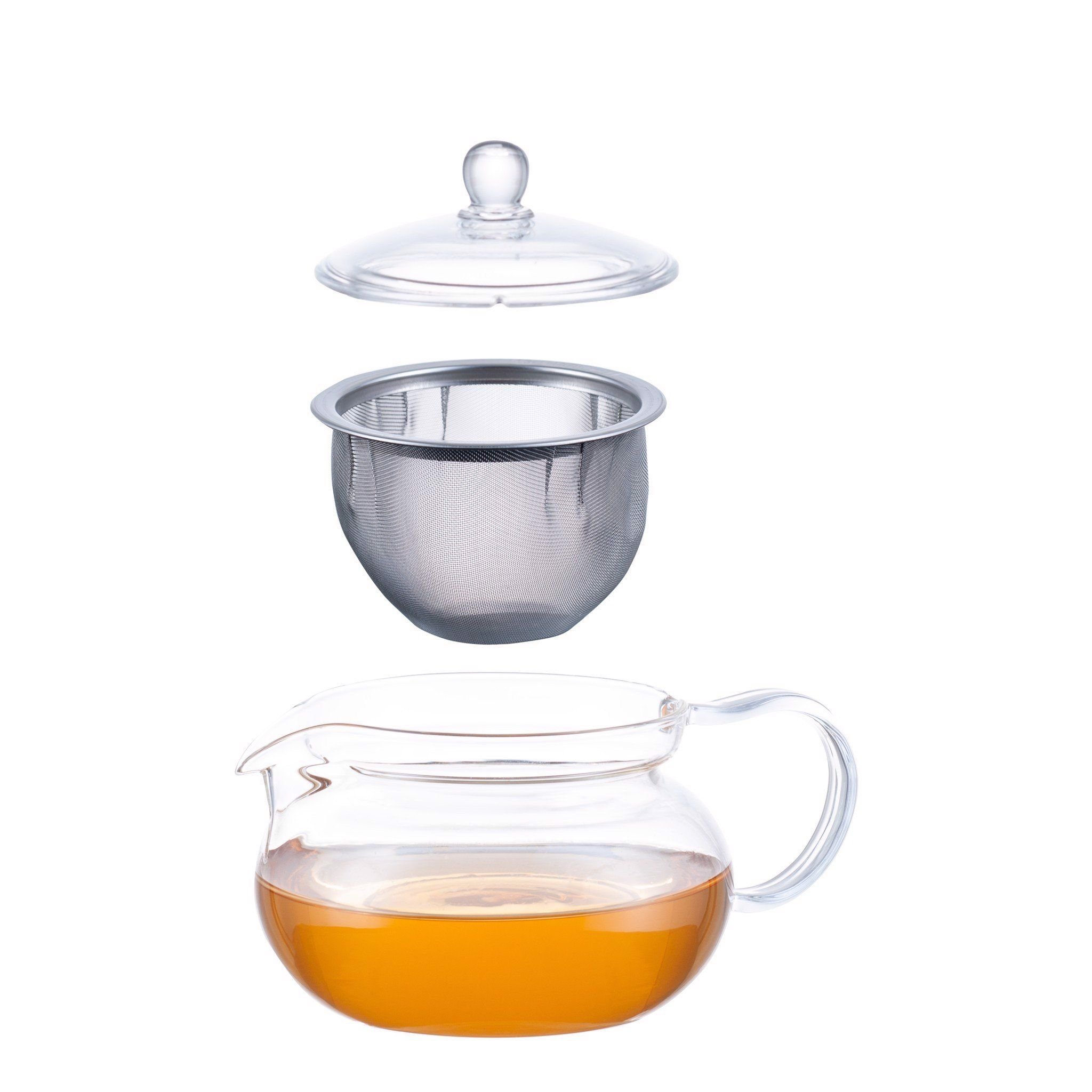  Bình trà thủy tinh kèm lưới lọc kim loại Hario Cha Cha Kyusu Maru CHJMN-45T 450ml 