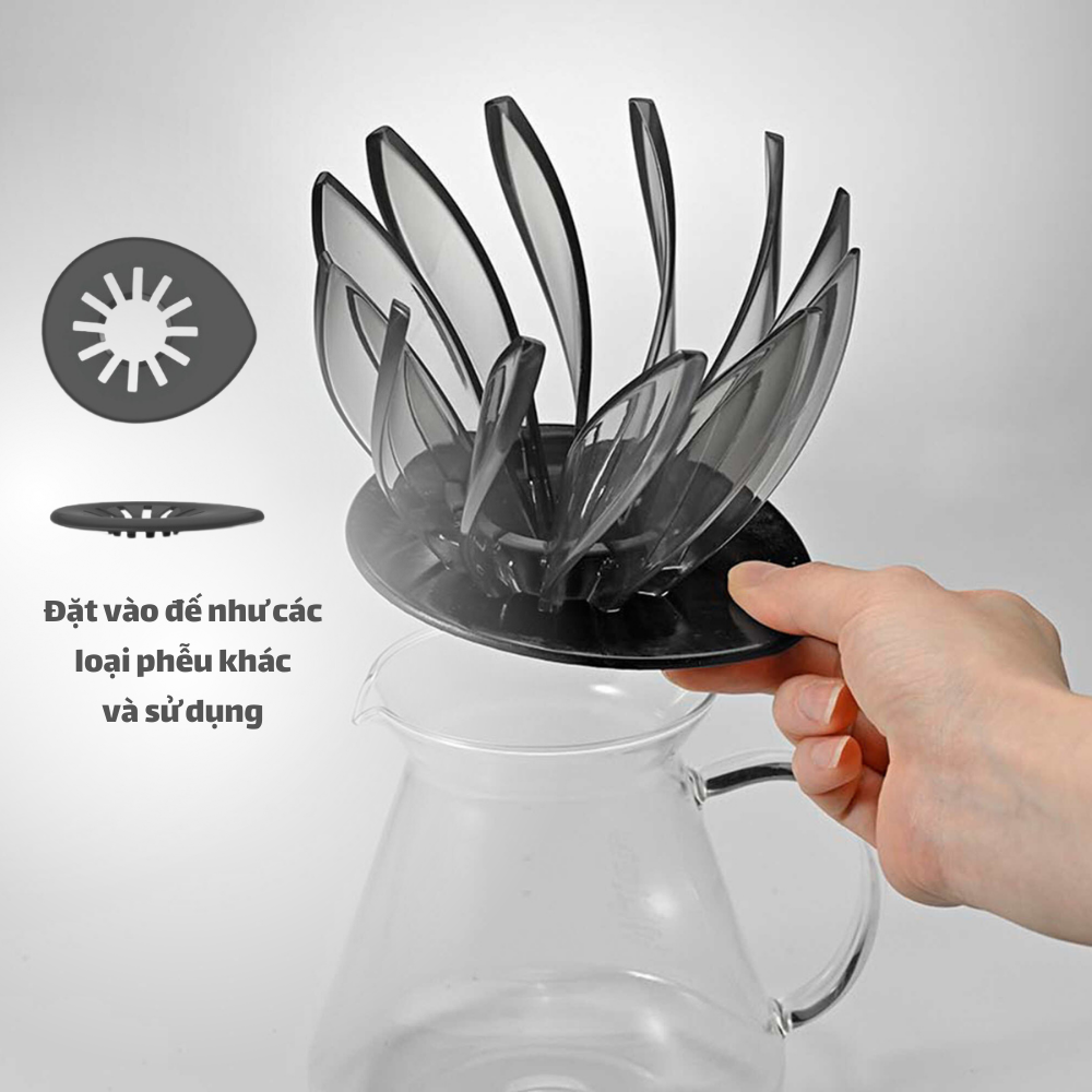  Phễu pha cà phê Hario V60 Dripper Suiren VDSU size 02, 2 phiên bản màu (có thể tháo rời) 