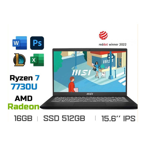  Cho thuê laptop MSI Modern 15 | RYZEN 7 7730U | 16GB | 512GB 