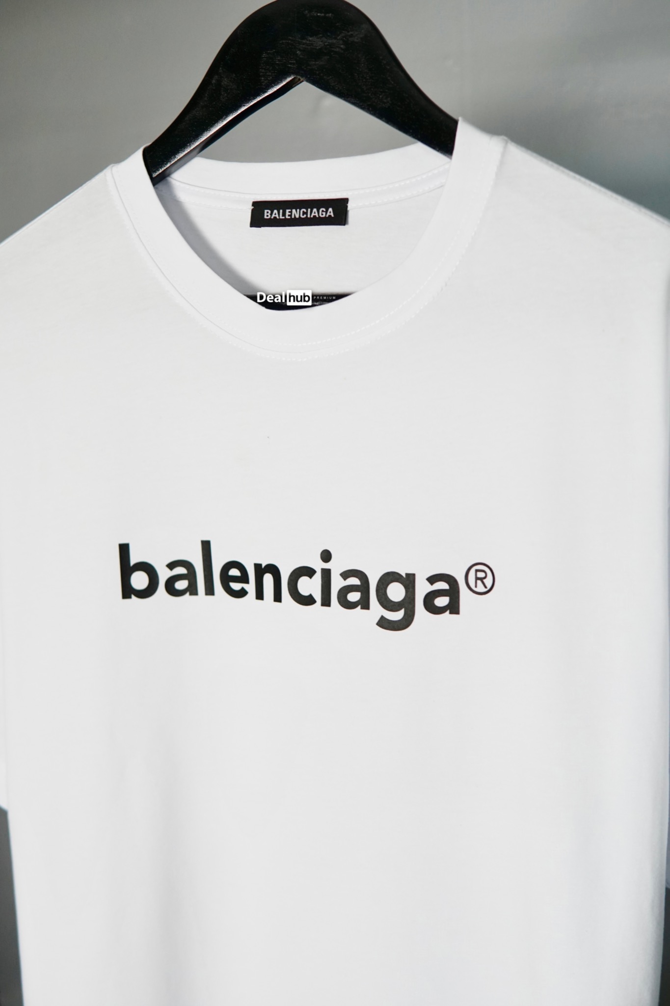 Balenciaga Logo Print TShirt White BALEN008  Deal Hub