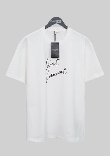  Saint Laurent Signature Logo T-shirt White SLP002 