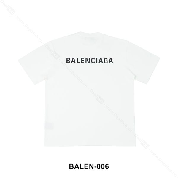  Balenciaga Back Logo Print T-Shirt White BALEN006 