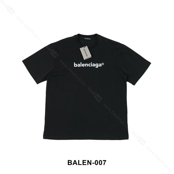  Balenciaga Logo Print T-Shirt Black BALEN007 