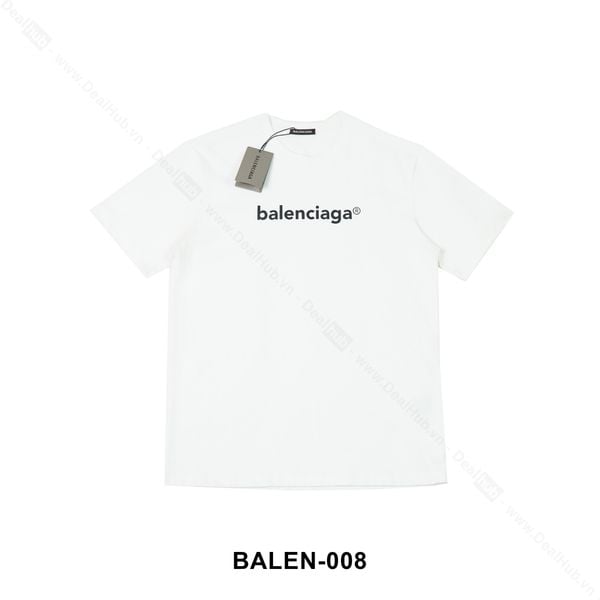  Balenciaga Logo Print T-Shirt White BALEN008 