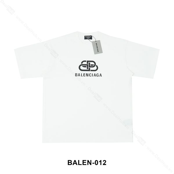  Balenciaga BB Logo T-Shirt White BALEN012 