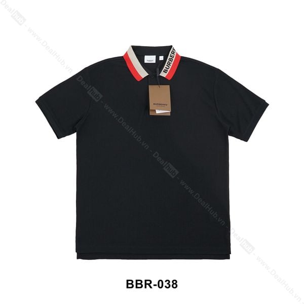  Burberry Contrast Collar Polo Black BBR038 