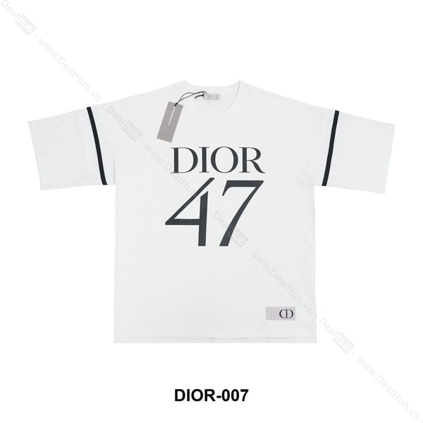  Dior 47 T-Shirt Phối Tay - White - DIOR007 