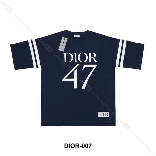  Dior 47 T-Shirt Phối Tay - Navy - DIOR007 