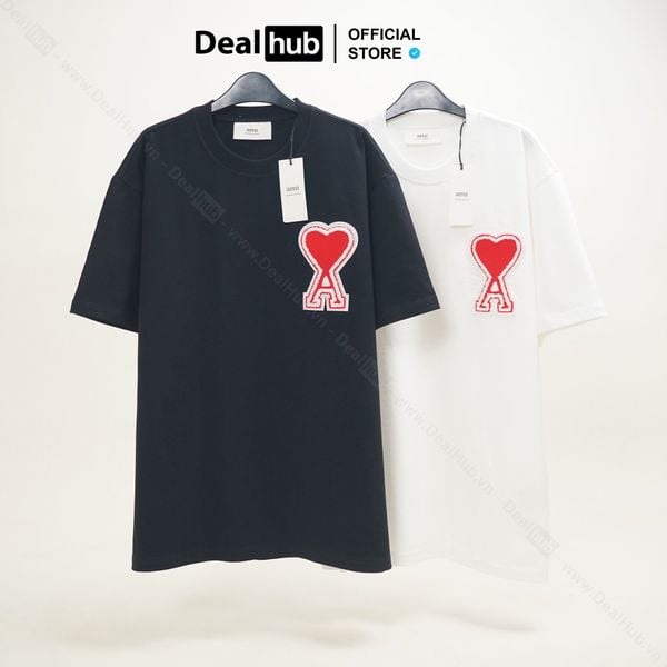  Tee Ami Thêu Xù 3D Trái Tim Ami De Coeur T-shirt 