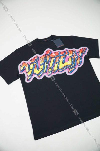  Louis Vuitton Graffiti T-Shirt Black LV004 