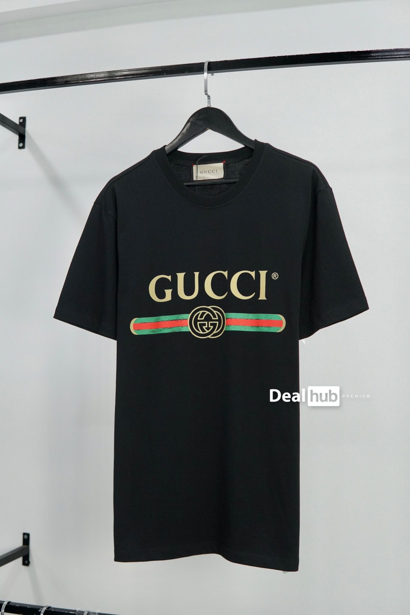 Gucci Fake Logo T-shirt Black GC003 – Deal Hub