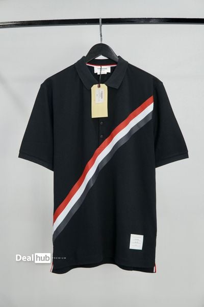  Polo Thom Browne Side Slit Black THOM003 