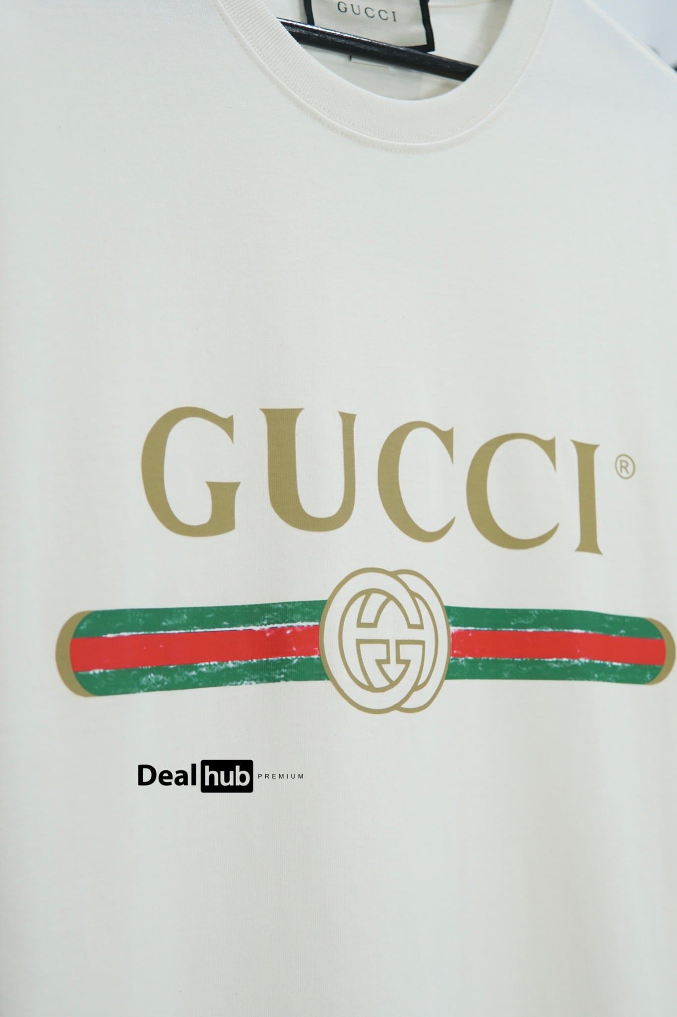 Gucci Fake Logo T-shirt Beige GC004 – Deal Hub