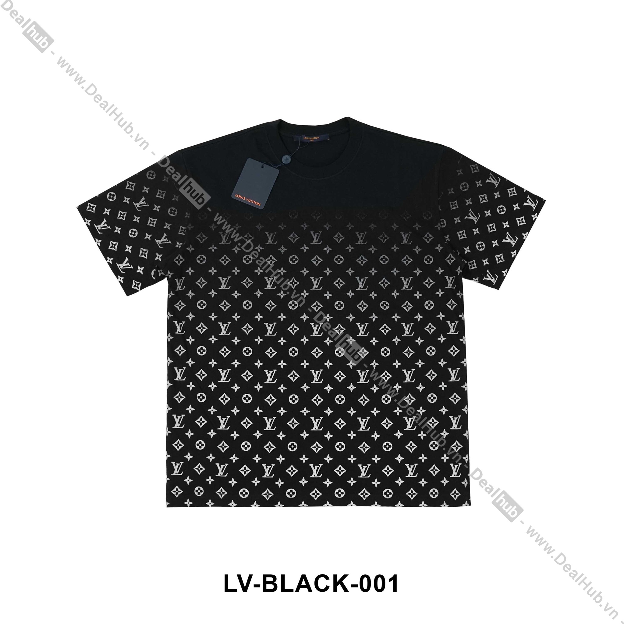 LVSE Monogram Gradient T-Shirt Black White, Luxury, Accessories on