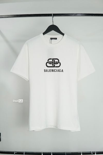  Balenciaga BB Logo T-Shirt White BALEN012 
