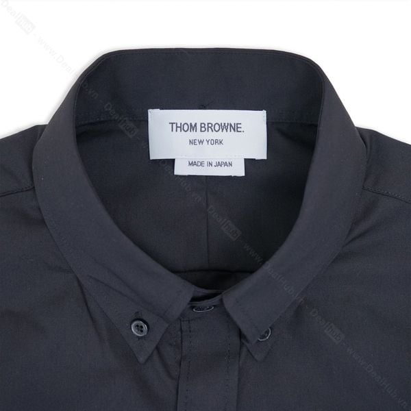  Thom Browne Long-Sleeve Oxford With Stripe Black THOM011 
