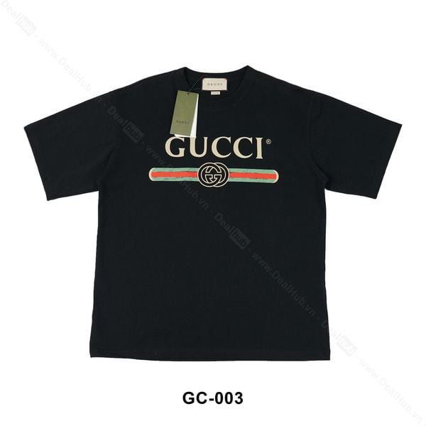  Gucci Fake Logo T-shirt Black GC003 