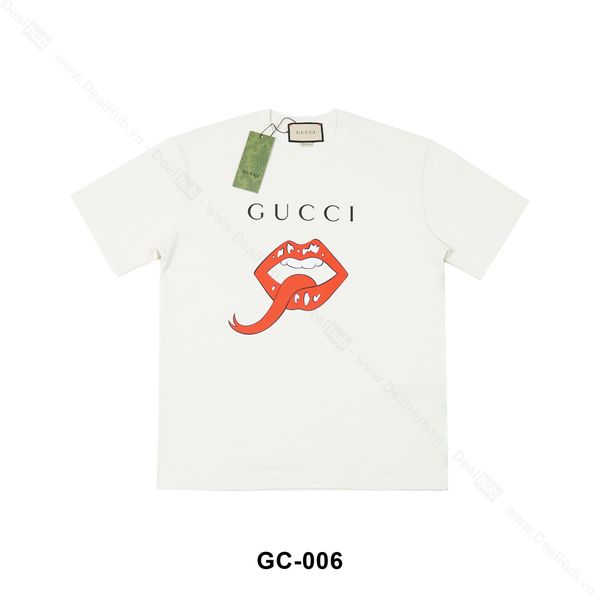  Gucci Mouth Print T-shirt Beige GC006 