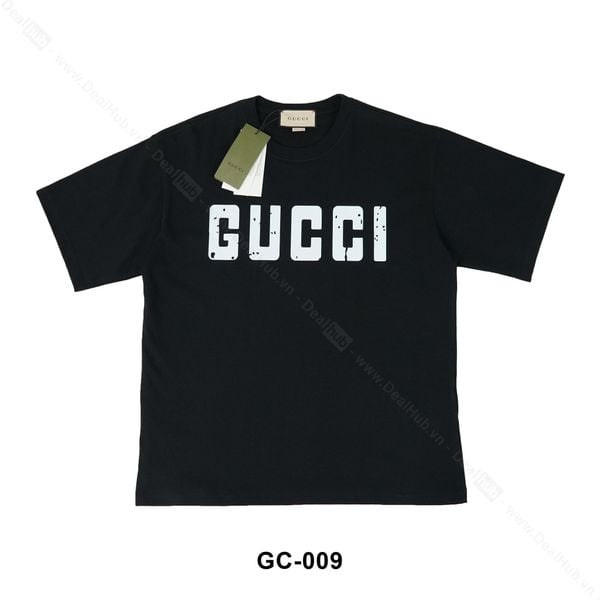  Gucci Distressed Logo T-shirt Black GC009 