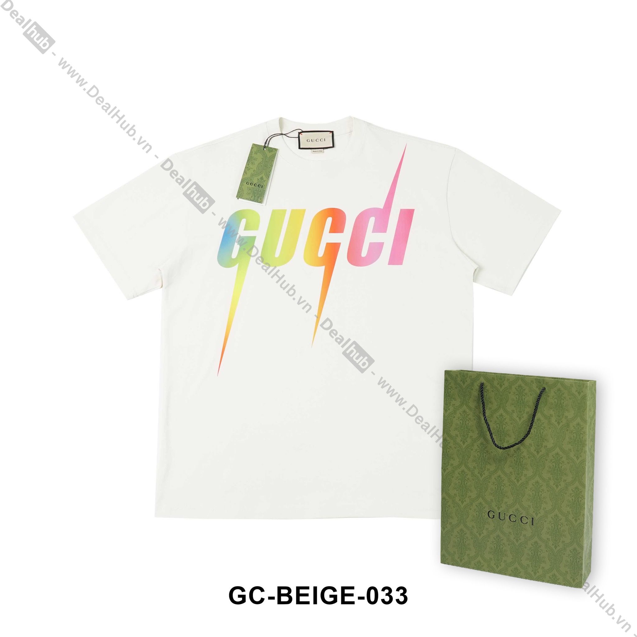Gucci Big Logo T-shirt Beige GC026 – Deal Hub