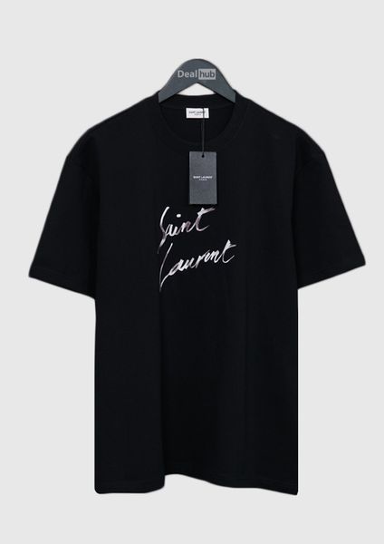  Saint Laurent Signature Logo T-shirt Black SLP001 