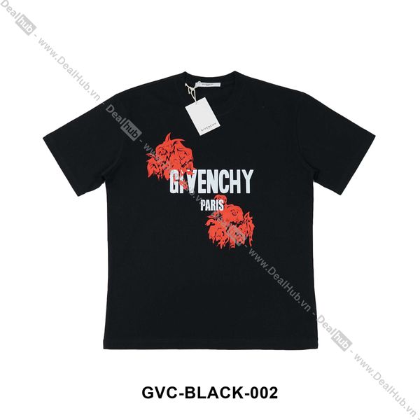  Givenchy Rose Print Tee Black GVC002 