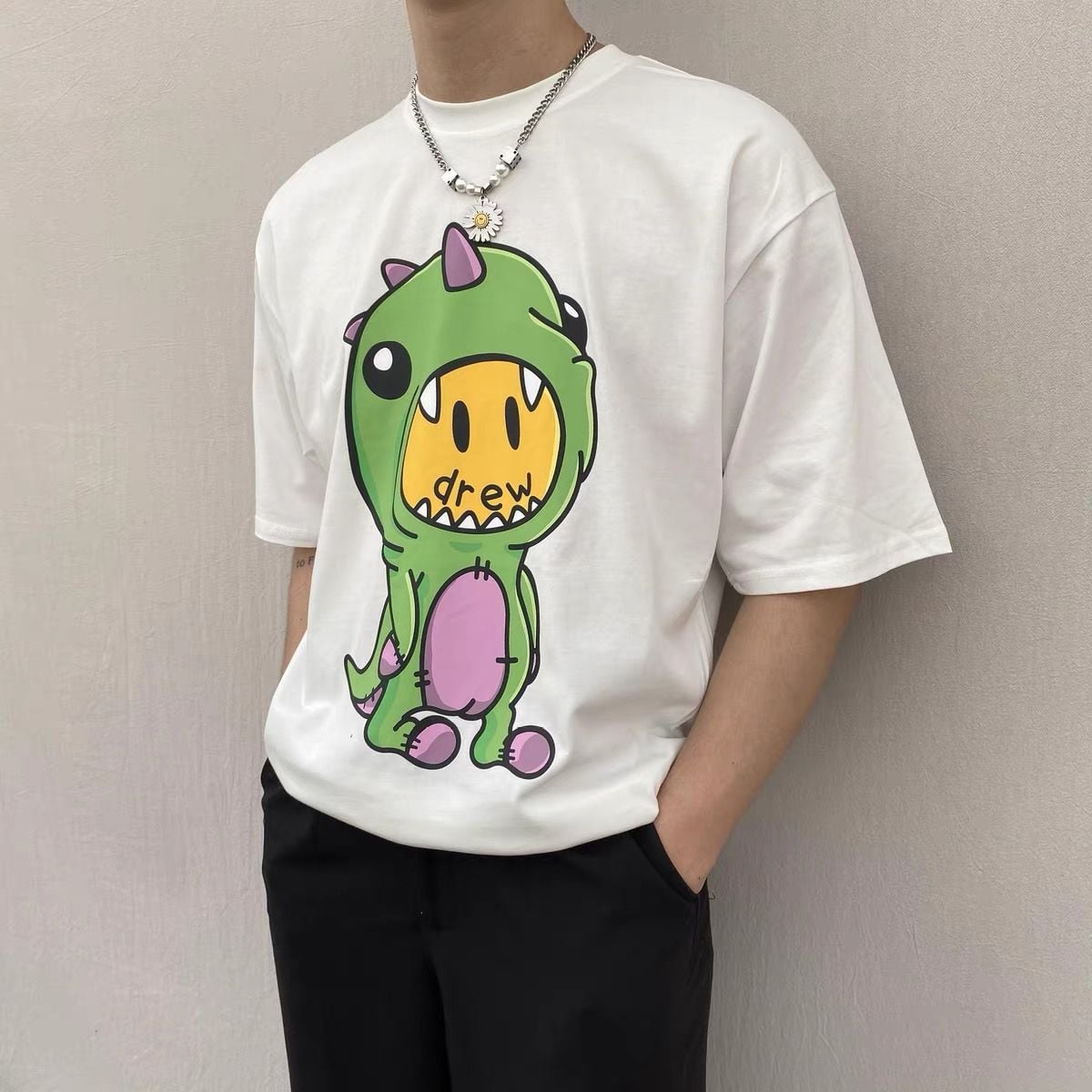 Drew Dinosaur T-Shirt White – Deal Hub