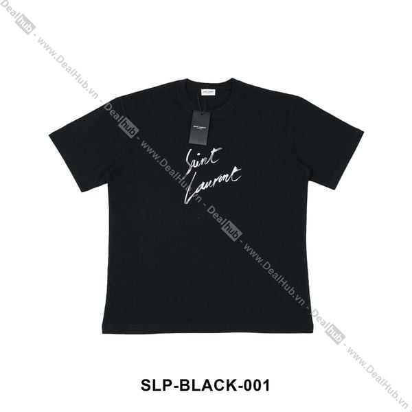  Saint Laurent Signature Logo T-shirt Black SLP001 