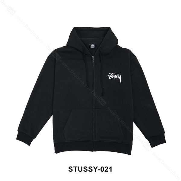  Hoodie-Zip Stussy Shattered Black STUSSY021 
