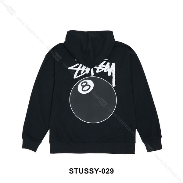  Hoodie-Zip Stussy 8 Ball Black STUSSY029 
