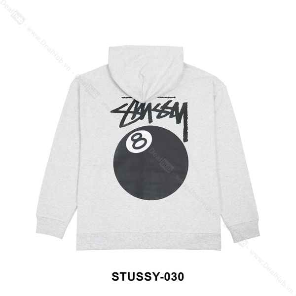  Hoodie-Zip Stussy 8 Ball Grey STUSSY030 