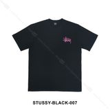  Stussy Basic Logo T-Shirt Pink Black STUSSY007 