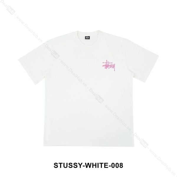  Stussy Basic Logo T-Shirt Pink White STUSSY008 