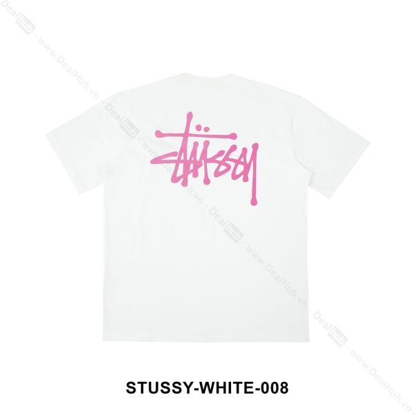  Stussy Basic Logo T-Shirt Pink White STUSSY008 