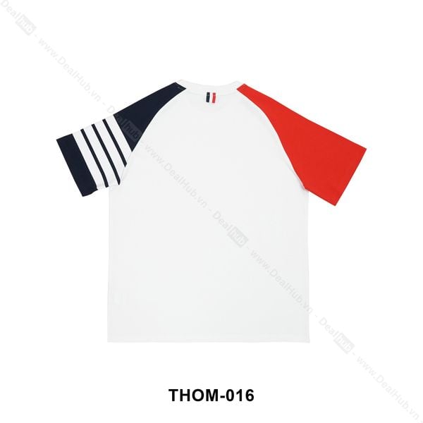  Thom Browne Raglan 4-Bar T-Shirt Red-Navy THOM016 