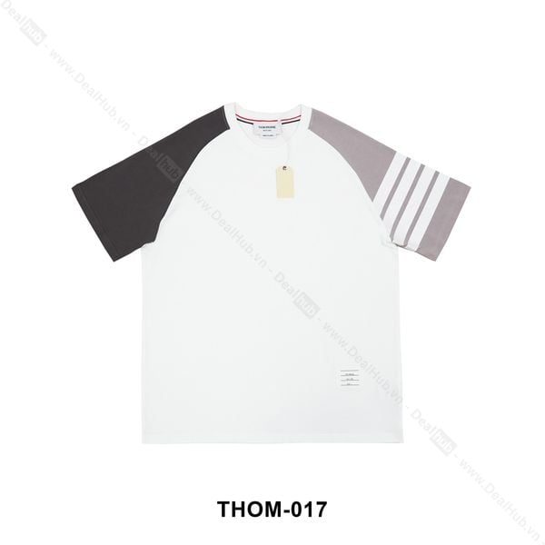  Thom Browne Raglan 4-Bar T-Shirt Grey-Beige THOM017 