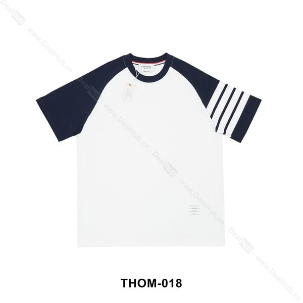  Thom Browne Raglan 4-Bar T-Shirt Navy THOM018 
